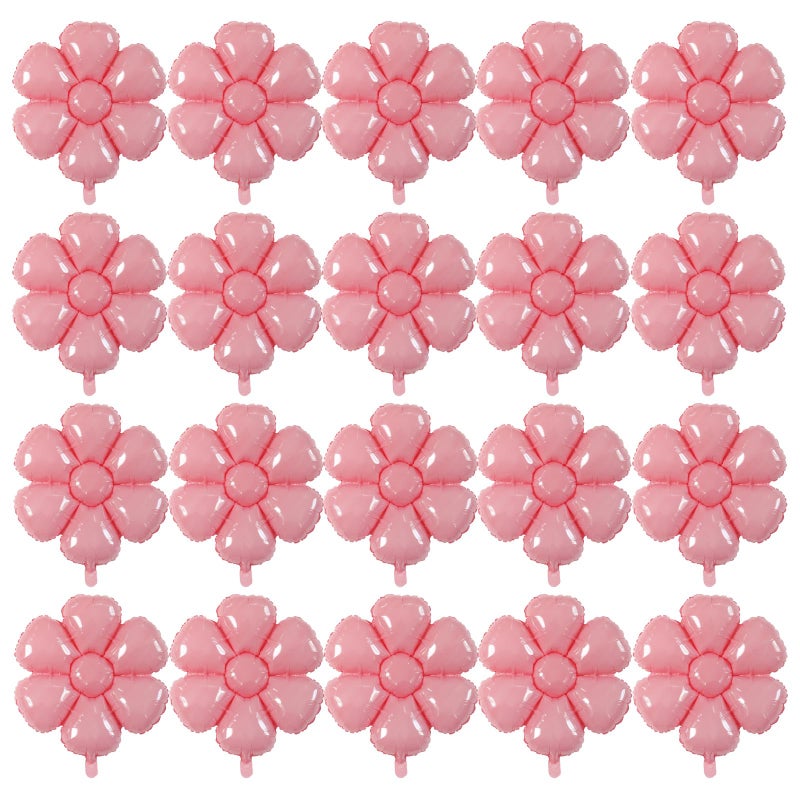 BIEUFBJI 20Pcs Pink Daisy Balloons Mylar Balloons Flower Flower Daisy Themed Party Daisy Birthday Party for Baby Shower Wedding Birthday Decorations Decorations